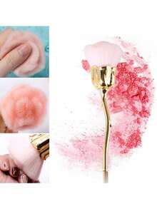 1支金色腰形美甲散粉刷，大号单支散粉刷，柔软腮红刷，遮瑕刷，美甲工具，化妆工具，化妆刷 - 彩色 - 查看 4