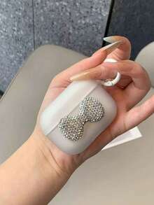 Estuche para auriculares Bluetooth con aplicaciones de cristal rhinestone y lazo compatible con Apple Pro 2nd Generation - corbata de moño - Ver 4