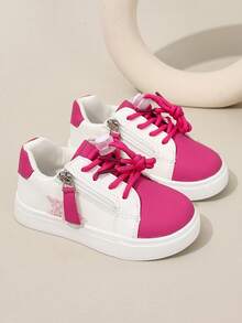 1双儿童休闲运动鞋，春秋新款时尚滑板鞋，女童多功能学步鞋 - 紅色 - 查看 3