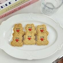 3Pcs Easter Rabbit Bear Cat Cookie Cutter Mold Heart Valentine's Day Biscuit Stamp Icing Cookie Plastics Kitchen Baking Items Back To School - View 2
