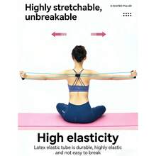 8字形胸肌阻力带，健身拉绳，瑜伽阻力带，蓝色 - 彩色 - 查看 5