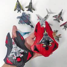 2pcs Launcher + 6pcs Plane Simple Fighter Jet Launcher Toy, Fighter Plane Model Set, Suitable For Home Decor, Collectible Desktop Ornament, Great For Boys Party Favors And Birthday Gifts - Black - View 9
