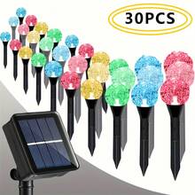 TTDHWW 30-Piece Outdoor Solar Light, Crystal Ball String Light, 19 Ft/6 M IP44 Lawn Light Strip With 8 Lighting Modes And Light-Sensitive Switch, Suitable For Garden, Patio, Path And Landscape Lighting. - 30LED - 查看 11