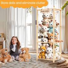 Stuffed Animal Storage Rack, Solid Pine Wood Stuffed Toy Organizer, Large-Capacity Elastic Cord Animal-Shaped Plush Toy Storage Rack, Space-Saving Toy Storage Essential, Suitable For Playrooms, Bedrooms, Living Rooms And Corners - Nhiều màu - Xem 6