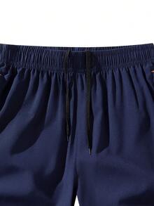 1pc Men's Lightweight Quick-Dry Elastic Sports Shorts For Fitness, Running, Workout, Spring/Summer - Navy Blue - View 5