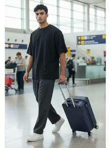 Standard ANAC Carry-On Suitcase 10KG 55x35x25cm Carry-On Suitcase With Zipper, Expandable, Removable Wheels, Carry-On Luggage, Can Be Taken Into The Airplane Cabin - 寶石藍 - 查看 4