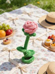 1个可爱玫瑰桌面摆件，直立式花朵装饰，浪漫爱情主题，美观家居装饰，卡通可爱风格，创意花卉展示，节日装饰，适用于客厅、卧室、书桌、书架、咖啡桌、窗台，情人节、春季装饰，派对场景，拍照道具，温馨家居装饰，创意礼物 - 彩色 - 查看 6