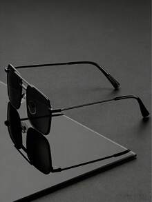 Gafas de hombre con montura cuadrada retro, patillas delgadas, adecuadas para negocios, uso casual y transporte urbano - Multicolor - Ver 5