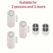 Home Door & Window Security Alarm With Remote Control, Wireless Door/Window Sensor Alarm, Adjustable 0-130dB Volume, 4 Working Modes, Enhance Home Safety - White - View 9