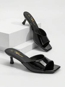 Athlefit Kitten Heels For Women Heeled Sandals Square Open Toe Low Heels 2 Inch Comfortable Slip On Slides Square Toe Heels These Slip On Heeled Sandals Can Be Easily Matched With Various Outfits And Are Suitable For Casual And Formal Occasions, Whether It Is Home, Going Out, Work, Date, Vacation, Dance, Party, Wedding - 黑色 - 查看 10