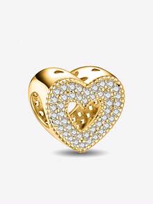 2pcs/Set Fashionable Heart & Eiffel Tower Bead Pendant, Suitable For Women Bracelet, Bangle DIY Jewelry Making And Daily Outfit Matching - Gold - View 14