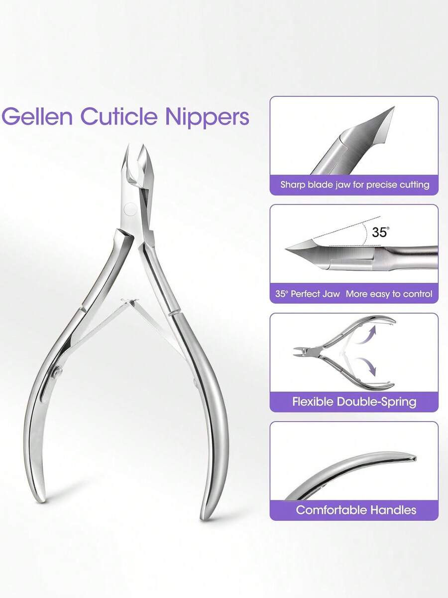 RANCAI 1 Pc Cuticle Trimmer Cuticle Nippers,Professional Stainless Steel Cuticle Cutter Cuticle Clippers Cuticle Remover,Pedicure Manicure Tools For Fingernails And Toenails(Silver) - Multicolor - View 1