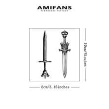 AMIFANS Tatouage temporaire épée ornée vintage, tatouage semi-permanent, tatouage durant 1-2 semaines, tatouage longue durée, tatouage à base de jus, tatouage réaliste, tatouage romantique, faux tatouage, imperméable, apparence de vrai tatouage, tatouage de conception de niche, tatouage de fruits, tatouage à base de plantes - Noir - Voir 3
