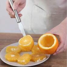 1pc Stainless Steel Orange Peeler And Vegetable Slicer - Easy To Handle Citrus Fruits Like Oranges, Lemons, Etc. - Durable Multifunctional Kitchen Tool For Cutting Fruits & Vegetables, Stylish Design, Efficient Peeling Tool - Multicolor - View 10