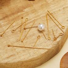 50/100个不锈钢极简弯针 T型针 串珠针 九字针 串珠连接针 耳环手链DIY饰品配件制作 - 頭針 - 查看 2