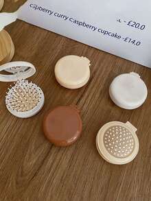 1个/2个/3个装女士马卡龙色气垫梳，纯色便携式按摩梳带镜子，随机美妆家居卧室装饰发饰 - 彩色 - 查看 16