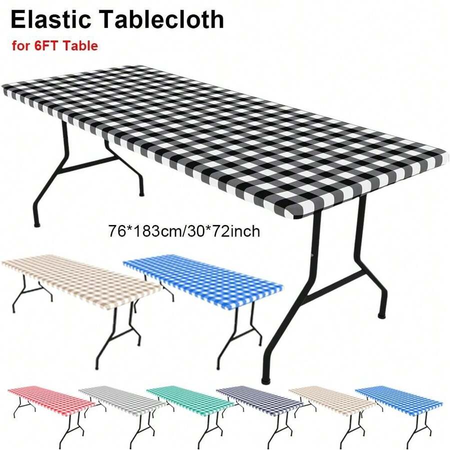 Khăn trải bàn Spandex 30x72 inch (6FT) co giãn, khăn trải bàn dã ngoại hình chữ nhật, có thể giặt được, khăn phủ bàn ngoài trời. - Nhiều màu - Xem 1