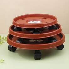 1PC Universal Flower Pot Wheels Round Plastic Tray Heavy Duty Flower Pot Base Rack Movable Rolling Potted Plant Stand With Rollers - Multicolor - View 4