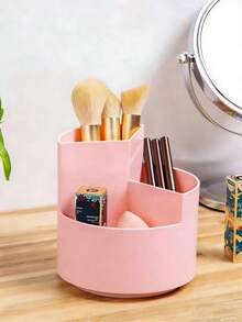 360°旋转笔筒，三隔层设计，大容量旋转笔筒桌面收纳盒，适用于办公室、学校、美术用品 - 彩色 - 查看 10