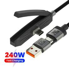 Alloy Metal Stand 240W 2 In 1 Cable USB + TYPE C To TYPE C, 1.8m Women's Day Gift - Black - View 7