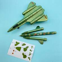 Airplane Model Neutral Pen, Cool Appearance, Smooth Writing, Suitable For Birthday Gifts, Student Signature Pens, 0.5mm Retractable, With Stickers For Decoration, School Supplies, Exquisite Stationery, Applicable For Study And Office - Airplane Model Pen - View 13