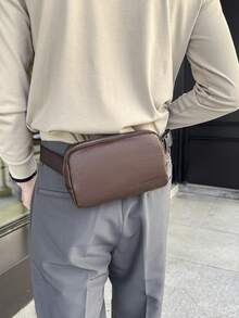 1件装男士休闲胸包/斜挎包/腰包，都市简约风格，斜挎手机袋 - 彩色 - 查看 7