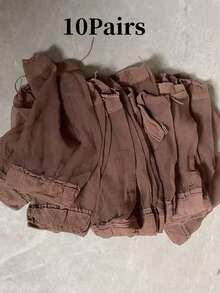 5/10/20/30 أزواج جوارب كاحل بلون واحد، مناسبة للارتداء اليومي العادي - متعدد الألوان - مشاهدة 18