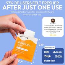 FOMIN Acidified Travel Deodorant Wipes For Women Men - 5 Count - PH Balanced, Mini Deodorant Travel Size Wipe - Plastic - Free, Individually Wrapped Underarm Body Wipes - 1盒粉紅熊貓 - 查看 4