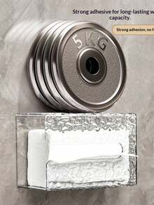 U-Shaped Large Opening Wave Pattern Tissue Box, Wallmount Bathroom Vanity Rust-Proof Tissue Holder For Home & Living Room - Transparent White - View 8