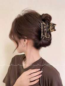3pcs/1pc 2.76" Women's Leopard Cat Small Hair Claw Clips, Suitable For Thin Hair, Ponytail, Bun, Available In Black, Leopard, Chocolate, Fashionable, Elegant, Minimalist, Solid Color Hair Clips For Daily Wear, Casual, Commute Animal Hair Accessories Casual Hair Clutch - 彩色 - 查看 2