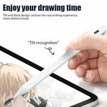 1pc Universal Capacitive Touch Screen Stylus Pen, Magnetic Anti-Mistouching, Drawing & Editing, Compatible With IPhone 17/16/15/14/13/12/11/XS/XR, S25/S24/S23/S22/S21/S20, Windows, With USB-C Charging Cable - Multicolor - View 3