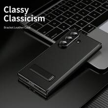 VIETAO Multi-Angle Bracket Magnetic Flip Folding Case Compatible With Samsung Galaxy Z Fold 7 6 5 4 High Classy Luxurious Business Leather Full Body Hinge Protective Slim Cover - Black - View 7