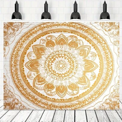 1 Vintage Bohemian Mandala Hintergrund, Wandbehang aus Polyesterstoff, geeignet für Heim- und Bürodekoration, vielseitig einsetzbar für Partydekoration, ohne Strombedarf, ideal für Weihnachten und allgemeine Verwendung - in verschiedenen Größen erhältlich