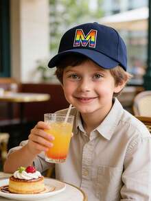 1 PC Fashion Children Hip Hop Cap A-Z Letter Embroidery Baseball Caps Girls Boys Snapback Hat Adult Adjustment Outdoor Casual Sun Hats Bone 8-16Y - Navy Blue - View 4