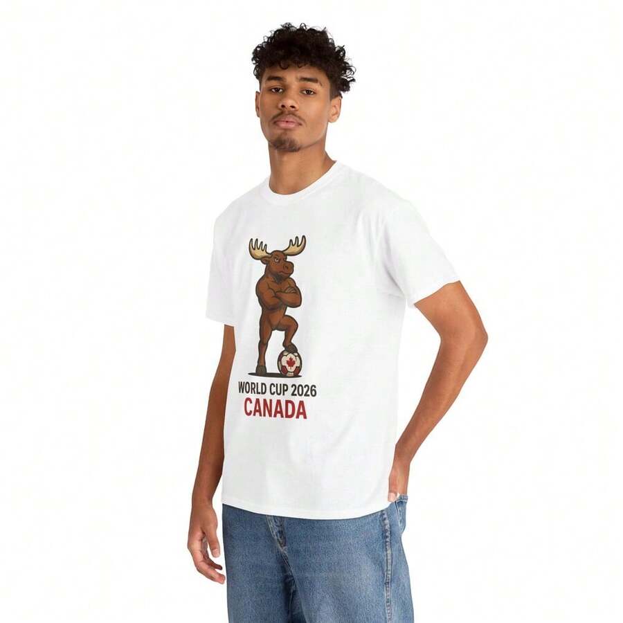 World Cup 2026 Canada Tee_ Unisex Heavy Cotton Soccer Shirt - 白色 - 查看 1