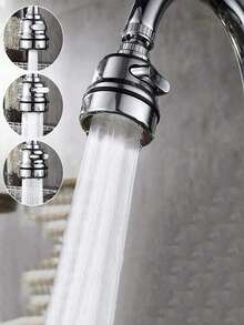 1pc Kitchen Faucet Sprayer Head Attachment, Movable Faucet Extension, 360° Rotating Sink Tap Head Anti-Splash Booster Shower Water-Saving Faucet - Silver - View 5