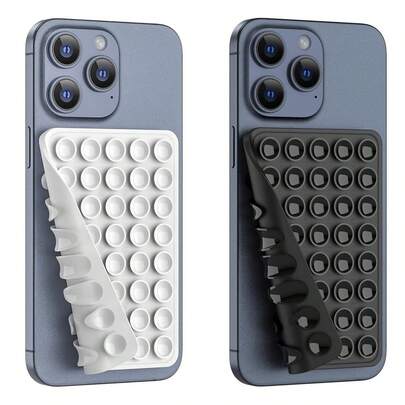 5 miếng dán silicon hai mặt giữ điện thoại - Được thiết kế để chụp ảnh tự sướng và quay video, độ bám chắc chắn, tương thích với iPhone và Android - Giá đỡ silicon dính, thích hợp sử dụng trong phòng tắm, công cụ quay video và chụp ảnh lý tưởng.