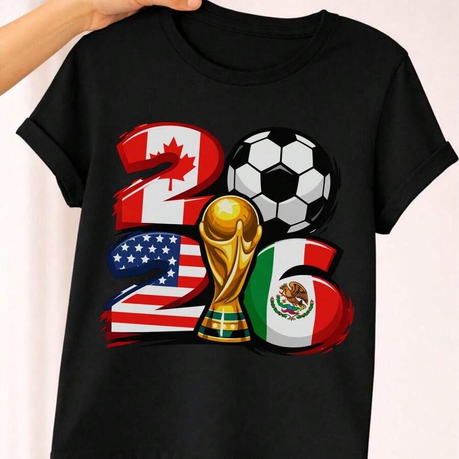 World Cup 2026 PNG – USA Canada Mexico Football Design, Soccer Fan Shirt PNG (Digital Download). - 黑色 - 查看 1
