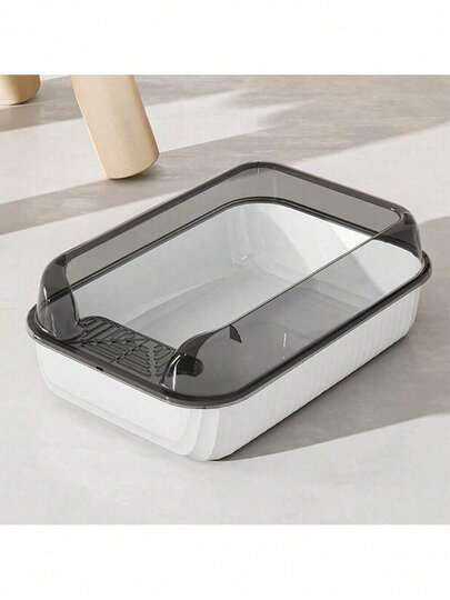NetHong Open Top Cat Litter Box, Large Cat Potty Height Sides Anti-Splash, Open Air Kitty Litter Pan No Smell, Cat Toilet Easy Clean With Cat Litter Scoop