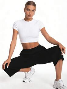 3 Pack Capri Pants For Women Loose Lounge Cropped Sweatpants Joggers Yoga Casual Workout Pants With Pockets - 黑色,深藍,卡其 - 查看 4