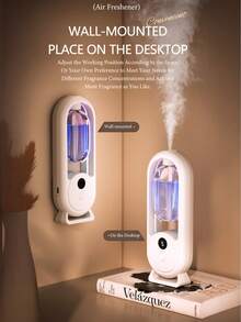 1 Stück Neuer Automatischer Ätherisches Öl Diffuser, 5 Betriebsmodi Leiser Zerstäubungsdiffuser mit Aromatherapie-Funktion, Wandmontage für Auto/Zuhause/Schlafzimmer/Badezimmer Luftreinigung - Oval - Übersicht 4