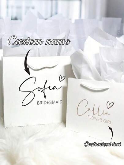 1pc Customized Wedding Personalized Gift Bag, High-Quality Groomsman Bridesmaid Party Favor Bag, Wedding Welcome Bag, Return Gift Bag, Birthday Gift Customized Bag