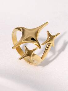 1 pieza Anillo de uso diario de diseño minimalista de estrella para niña - Anillo de estrella - Ver 3