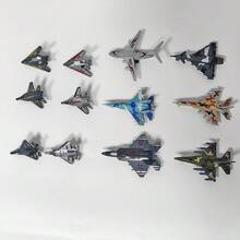 2pcs Launcher + 6pcs Plane Simple Fighter Jet Launcher Toy, Fighter Plane Model Set, Suitable For Home Decor, Collectible Desktop Ornament, Great For Boys Party Favors And Birthday Gifts - Black - View 7