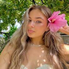 1PC New Hawaiian Artificial Hibiscus Flower Alligator Clip, Side Hair Clip For Bridal Wedding, Hawaiian Beach & Tropical Party Decorative Hair Clip - 紅色 - 查看 2