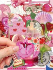 50pcs Girlhood Stickers High Aesthetic Style, Waterproof Decals For Journal, Phone Case, Tablet, Water Bottle, Desk, Helmet, Bicycle, Luggage - Multicolor - View 6