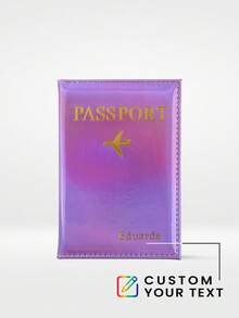 1件定制姓名炫彩皮革护照套，个性化金色字母组合护照夹，时尚证件卡夹，情侣/朋友旅行礼物，邮轮必备，可爱少女风度假必备包包配件 - 彩色 - 查看 16
