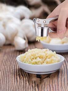 1/2件装金属蒜蓉压榨器，厨房工具，专业手动蒜蓉器，蒜姜压榨器，蔬菜切碎器/蒜蓉器和去皮器/调味香料工具/家居必备/厨房/婚礼/情人节/复活节 - 彩色 - 查看 11