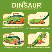 Set de Mini Dinosaurio Transformable, Auto de Aleación Incluido, Portátil y Expandible, Juguete Favorito para Niños, Regalo Divertido - Camello - Ver 6