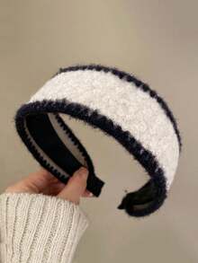 1pc Women's Fashion Style Lamb Hair Wide Edge Hair Hoop Autumn/Winter Pressure Hair Wash Face Headband Temperament Versatile Anti Slip Hair Clip Headband Hair Accessories Headwear - Multicolor - View 5